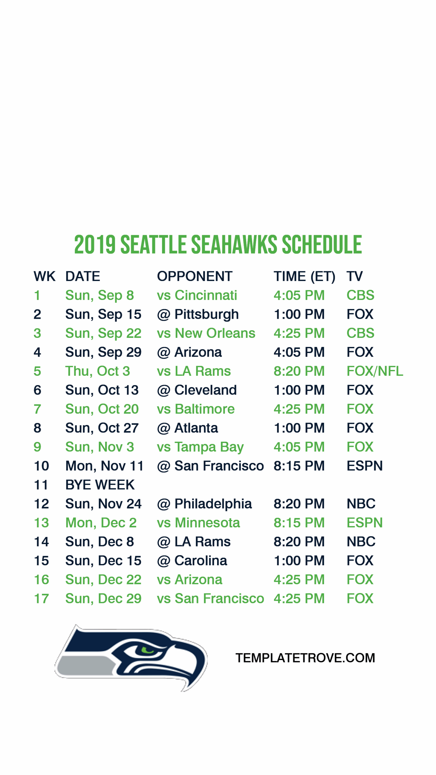 8 Seahawks Schedules Ideas Seahawks Schedule Seahawks Seattle 
