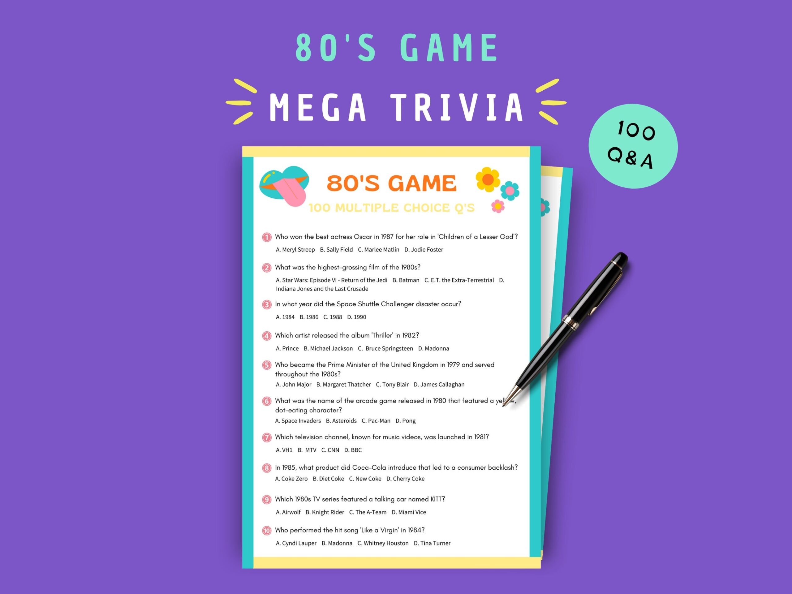80 s trivia questions and answers printable