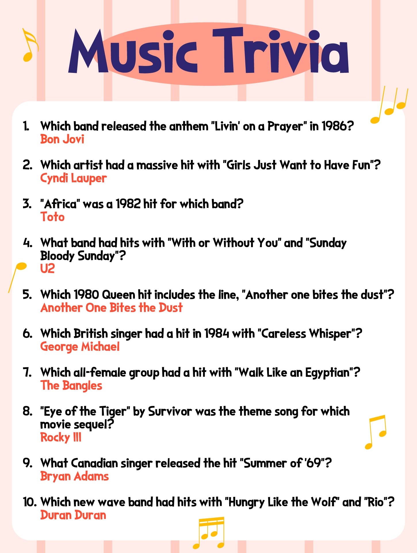 80s Movie Trivia 10 Free PDF Printables Printablee
