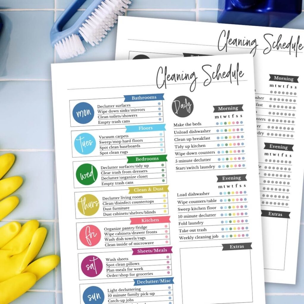A Realistic Cleaning Schedule For Working Moms Free Chart The 