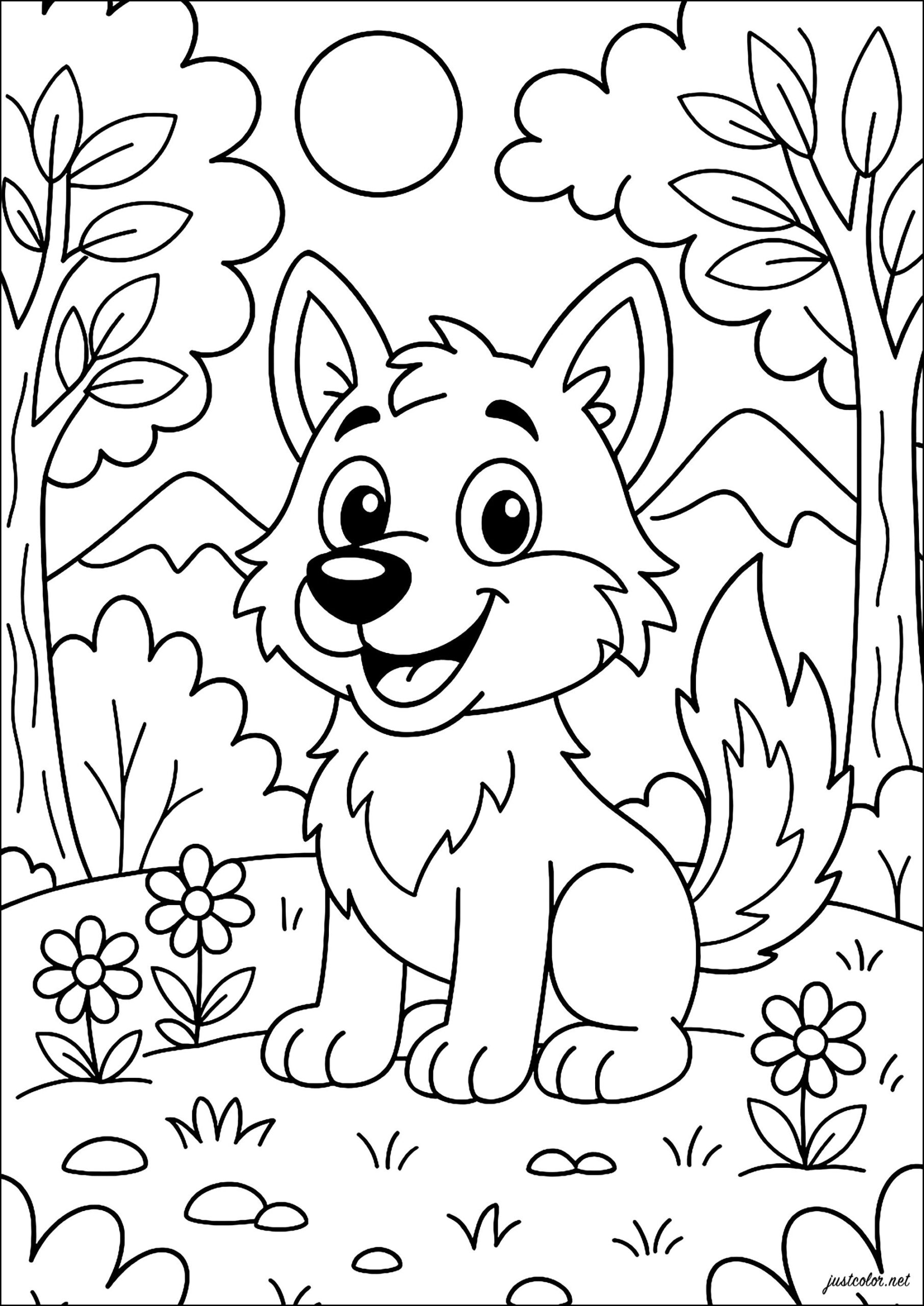 wolf coloring pages printable