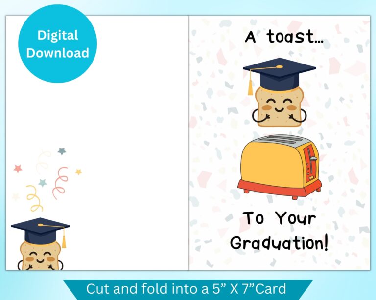 A Toast To Your Graduation Printable Graduation Card Cute And