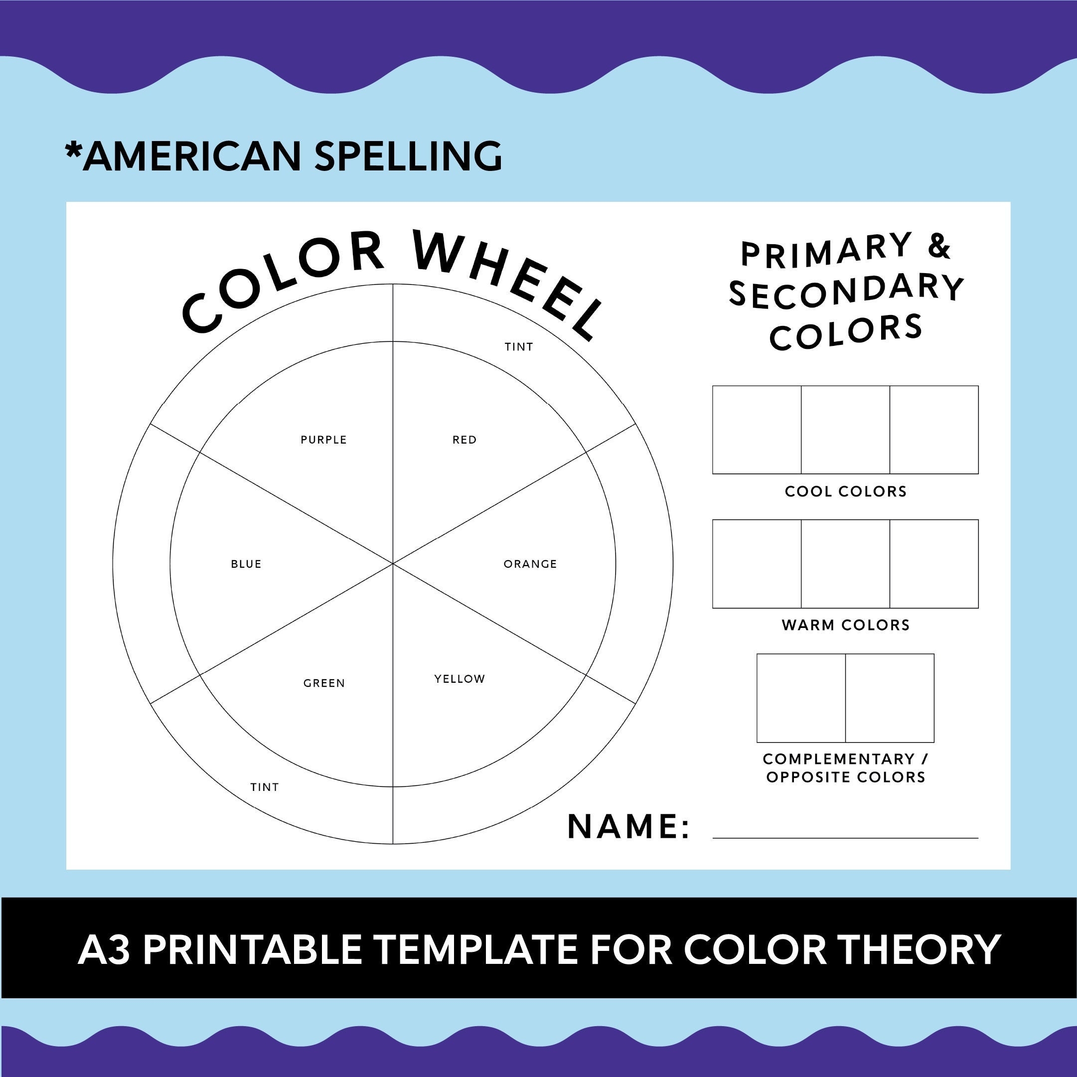 A3 Printable Colour Wheel Template american Basic Primary U0026 Secondary Colours Fun Student Lesson Activity Worksheet Painting Class Etsy A3 Printable Colour Wheel Template american Basic Primary U0026 Secondary Colours Fun Student Lesson Activity Worksheet Painting Class Etsy