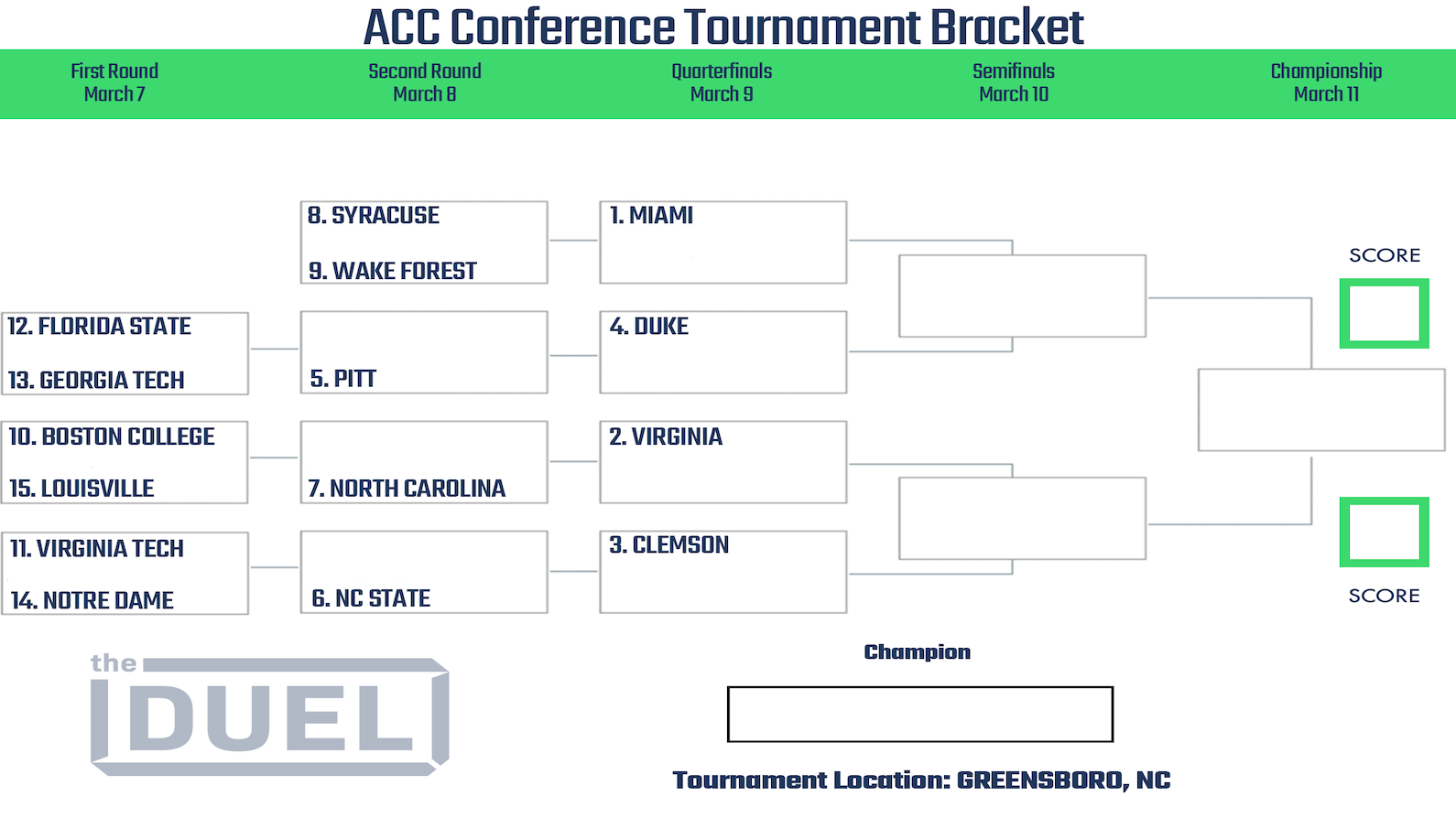 ACC Basketball Tournament Printable Bracket 2023 FanDuel Research ACC Basketball Tournament Printable Bracket 2023 FanDuel Research