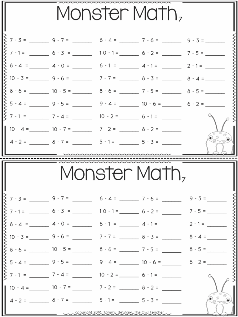 Addition And Subtraction Fact Fluency Practice The Owl Teacher