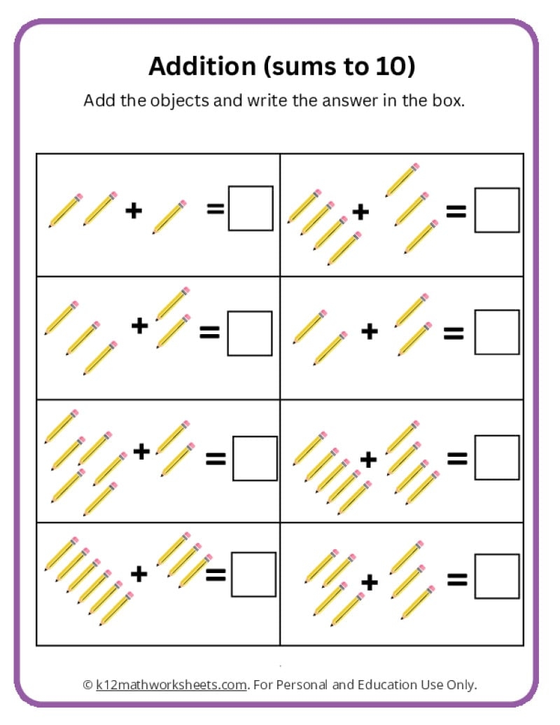 Addition Worksheets K12 Math Worksheets