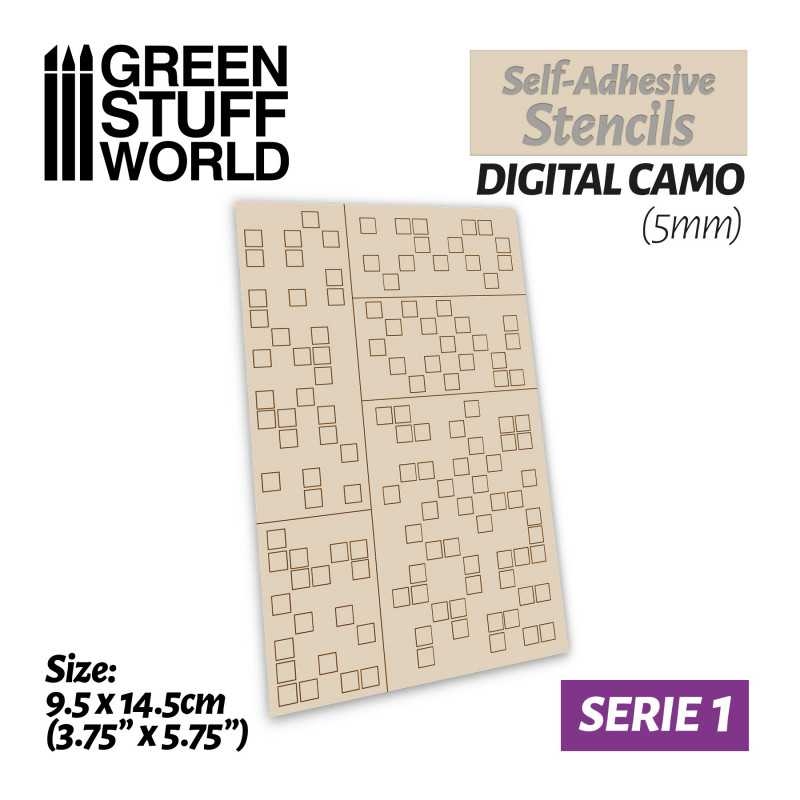  Adhesive Stencils Digital Camo GSW