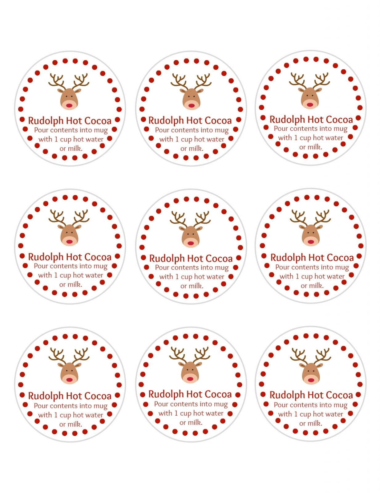 hot chocolate gift tags printable