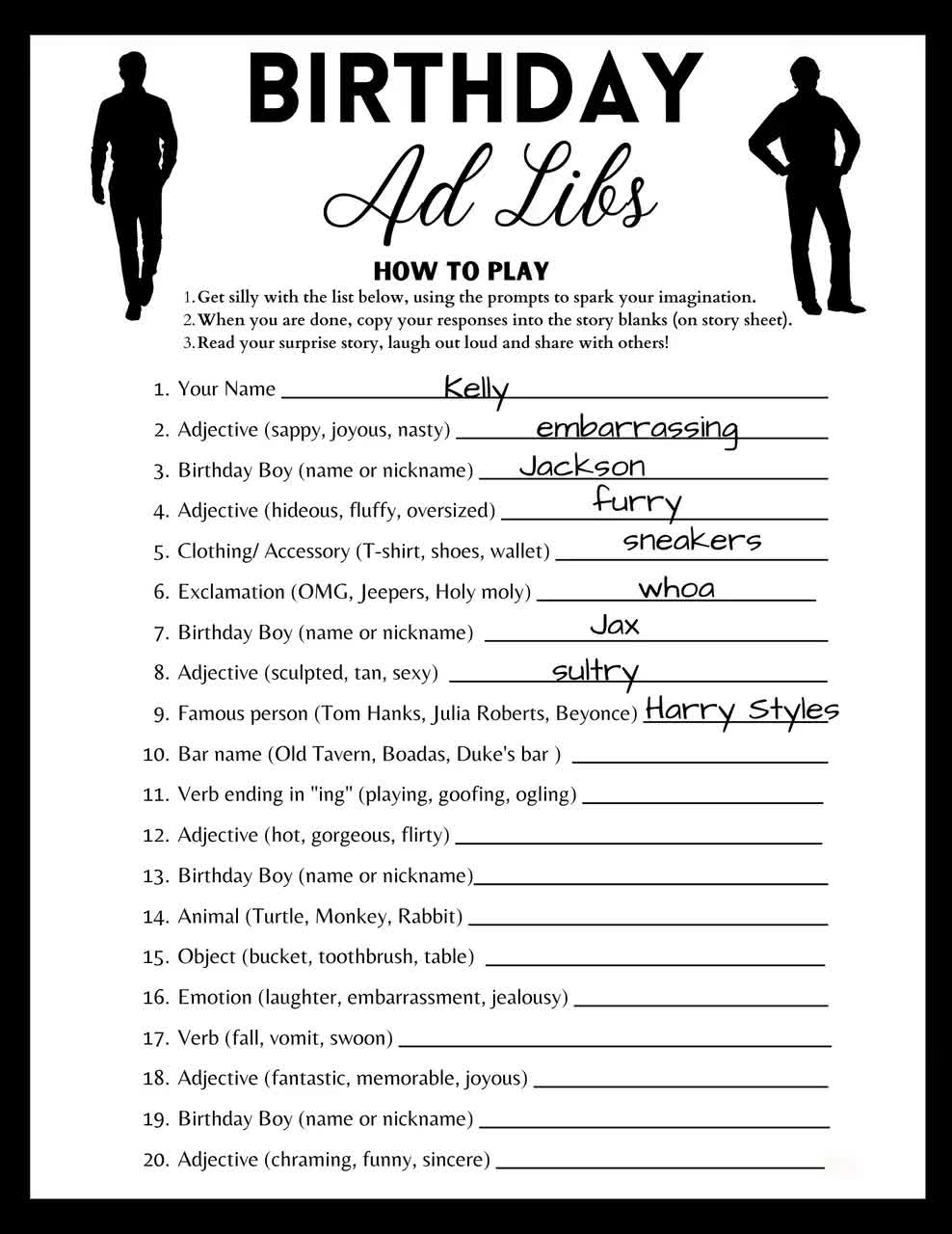 Adult Birthday Ad Libs Game Printable For Funny Story For Birthday Boy Men Birthday Game Sheet Instant Download Adult Birthday Ad Libs Game Printable For Funny Story For Birthday Boy Men Birthday Game Sheet Instant Download