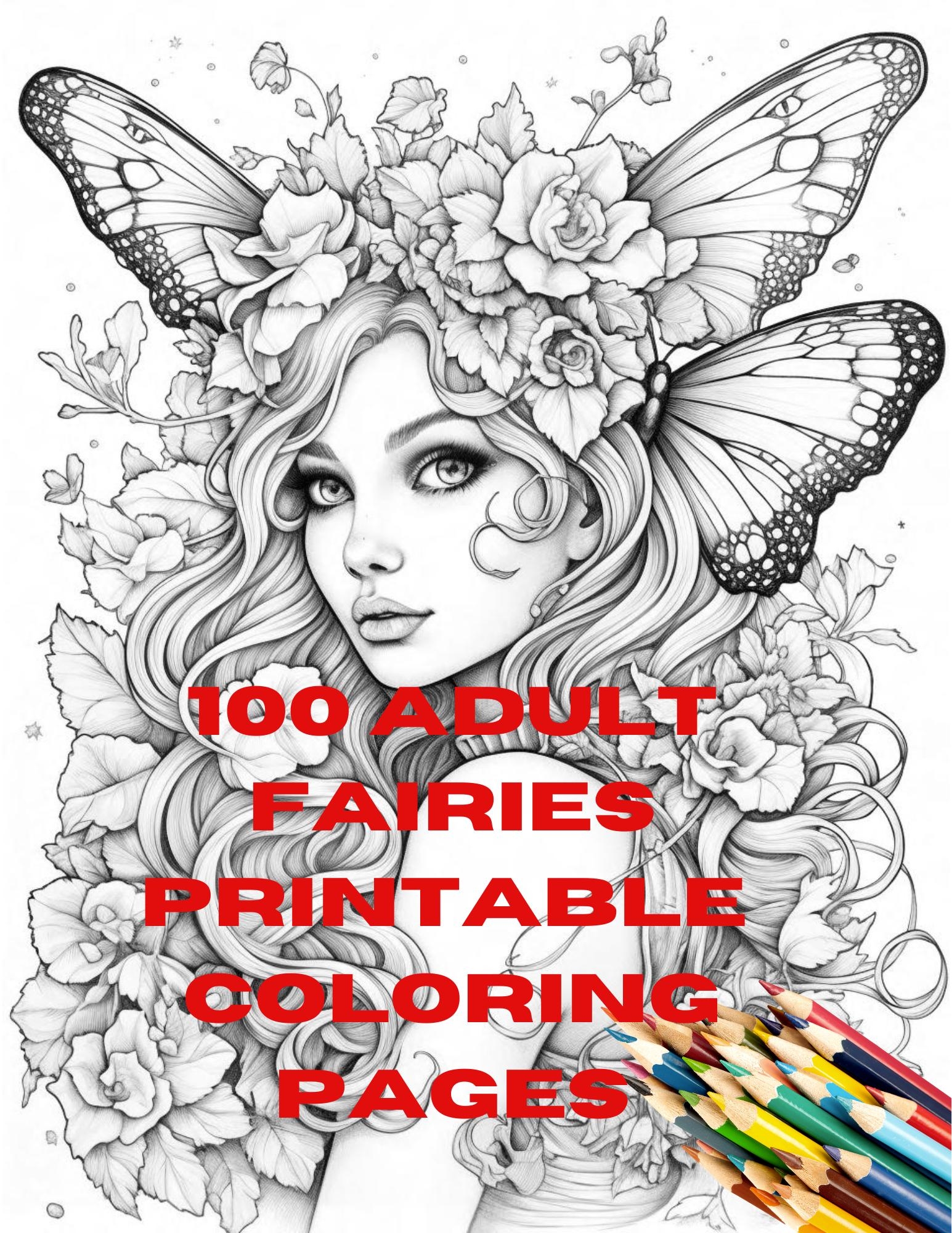 Adult Coloring Pages printable Fairies Coloring Book For Adults 