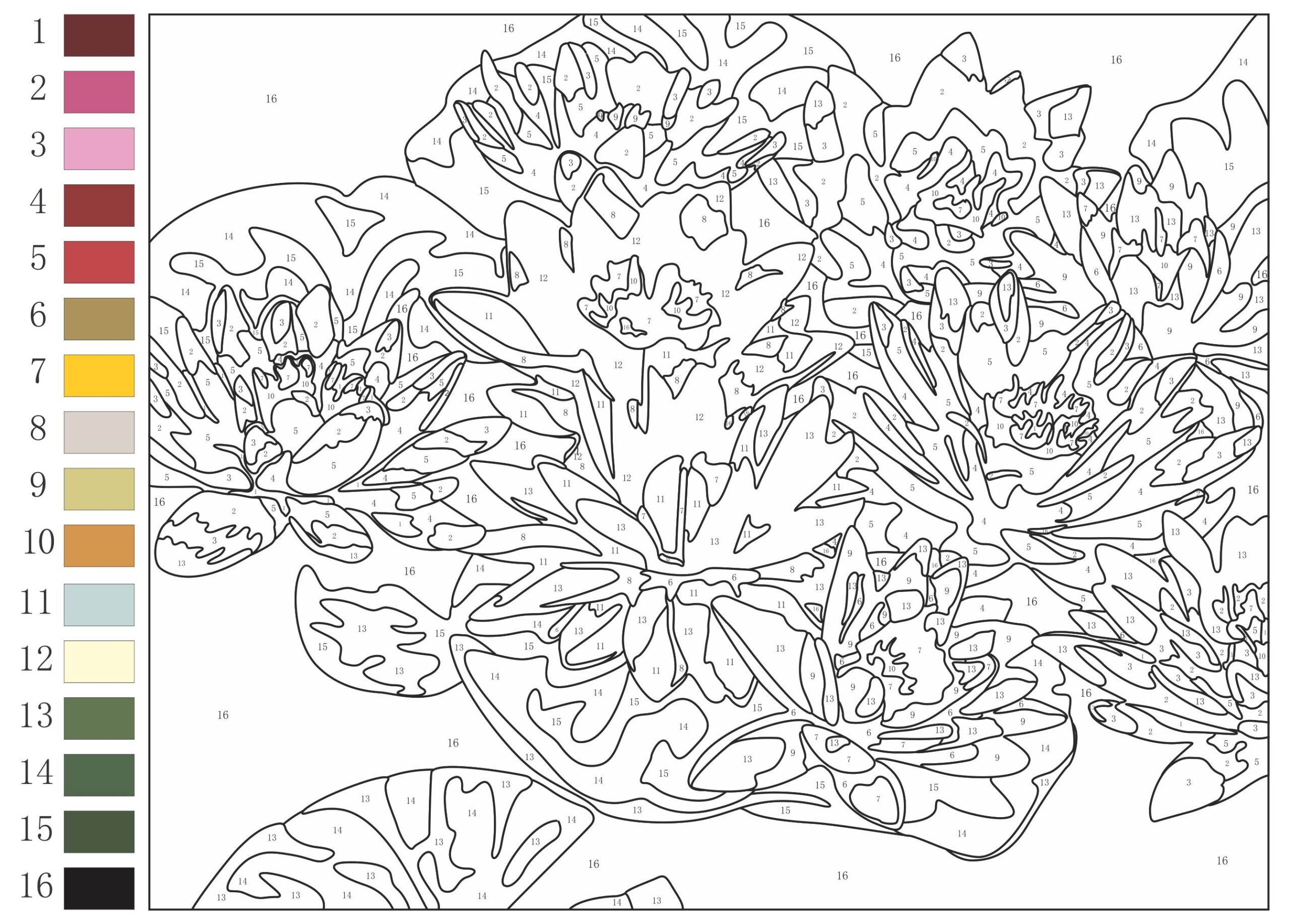Adult Paint By Numbers 20 Free PDF Printables Printablee