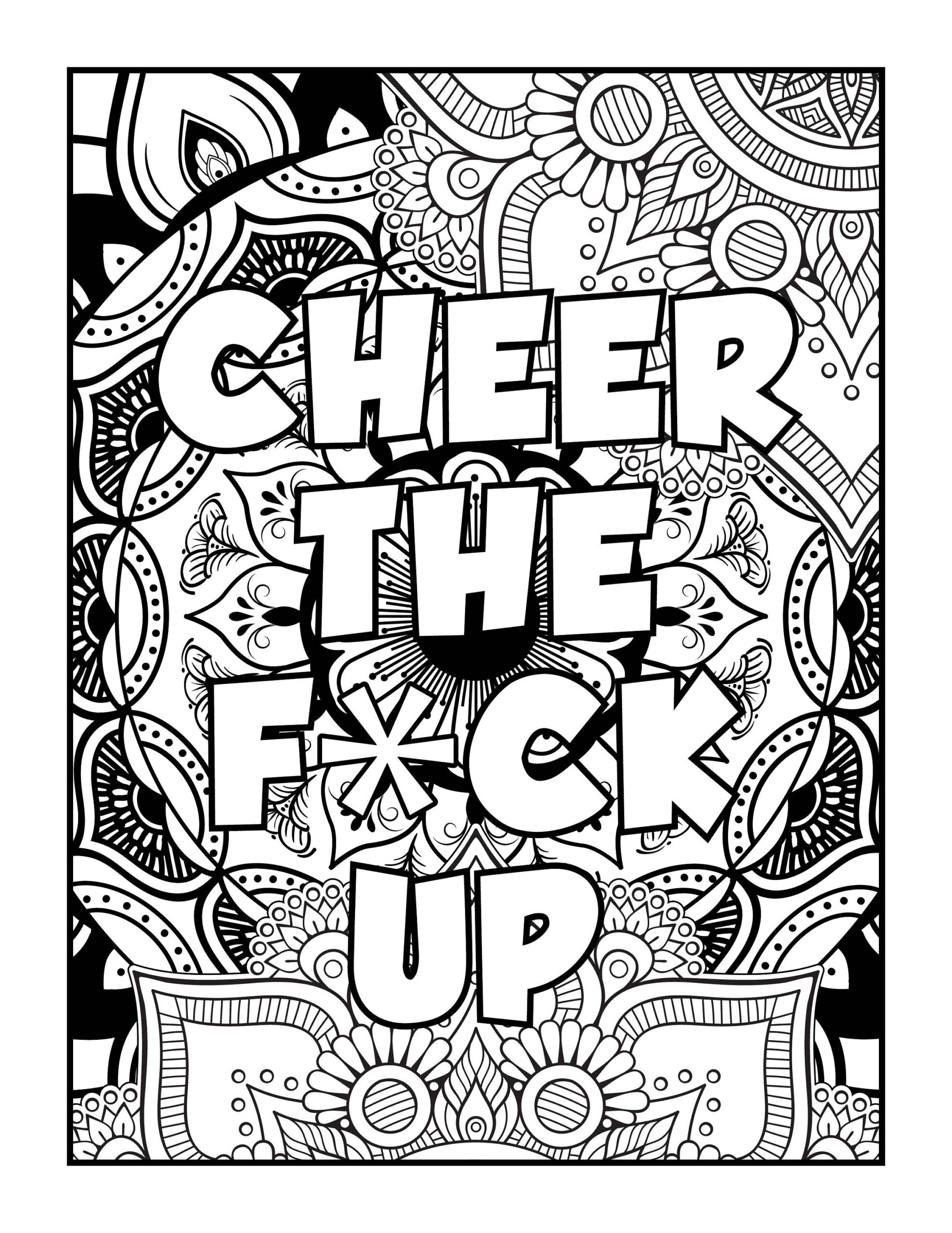 Adult Swear Word Coloring Page Adult Swear Word Printable Coloring Pages Digital Download Coloring Book Pages Print From Home 16 Page Etsy