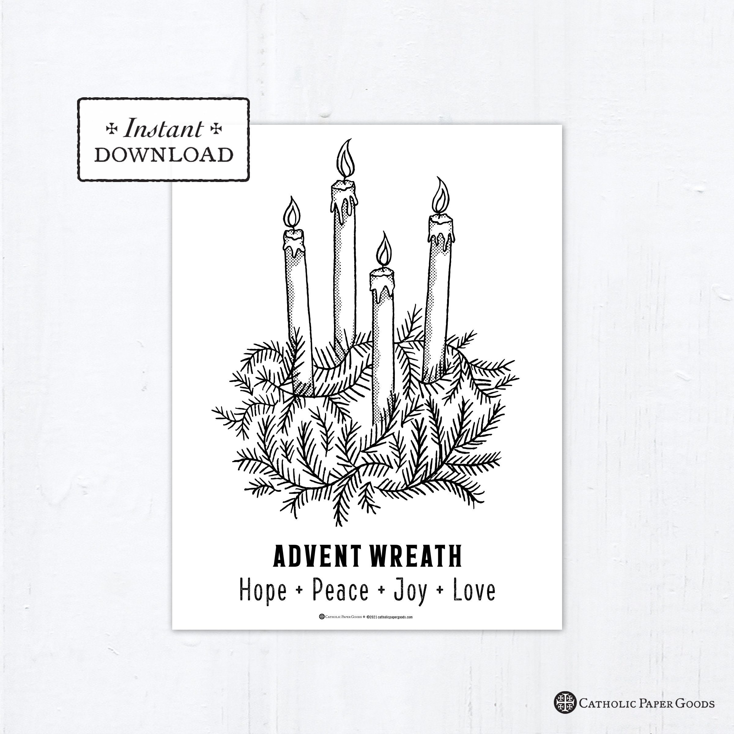 advent wreath coloring pages printable