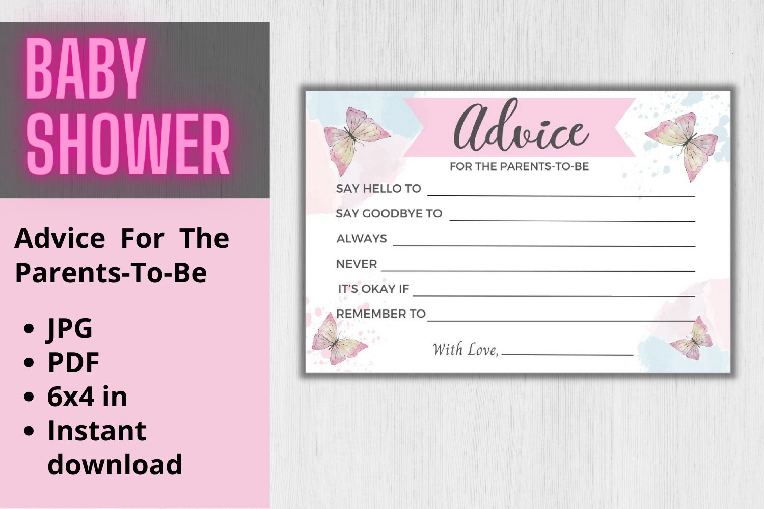 Advice For The Parents To Be Cards Baby Shower Printable