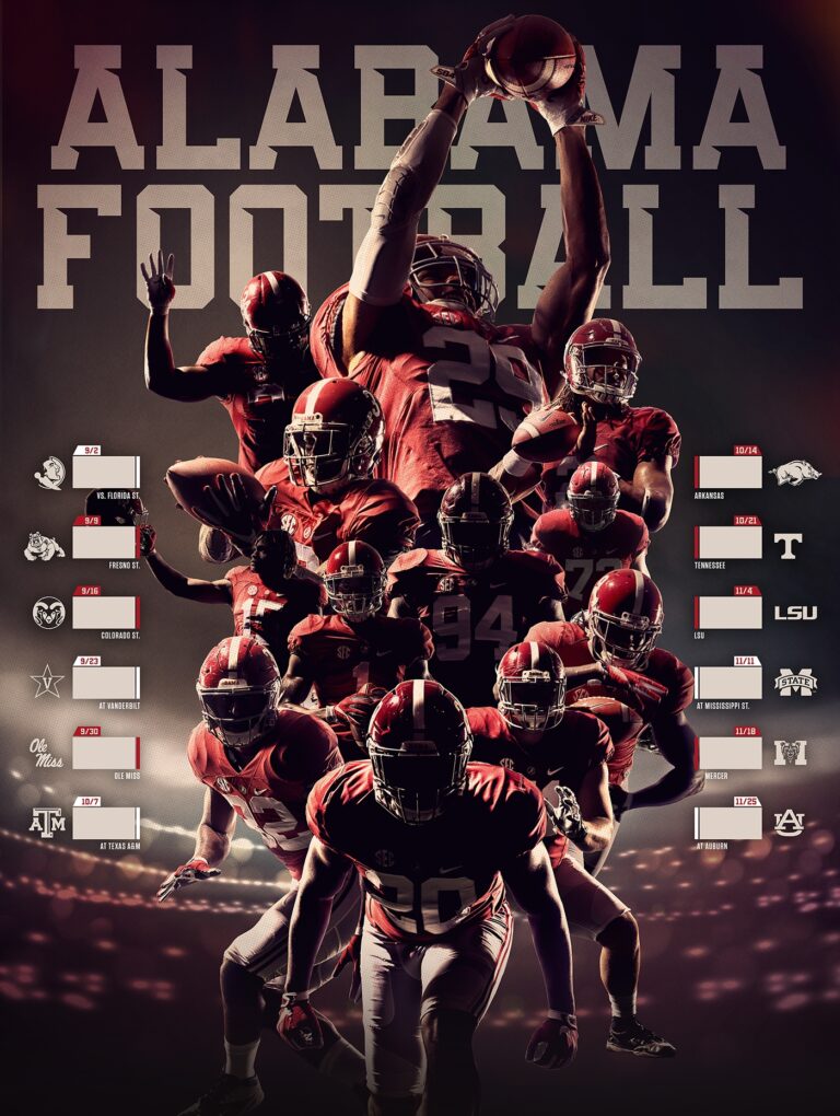 Alabama Football Schedule Poster 2017 Behance