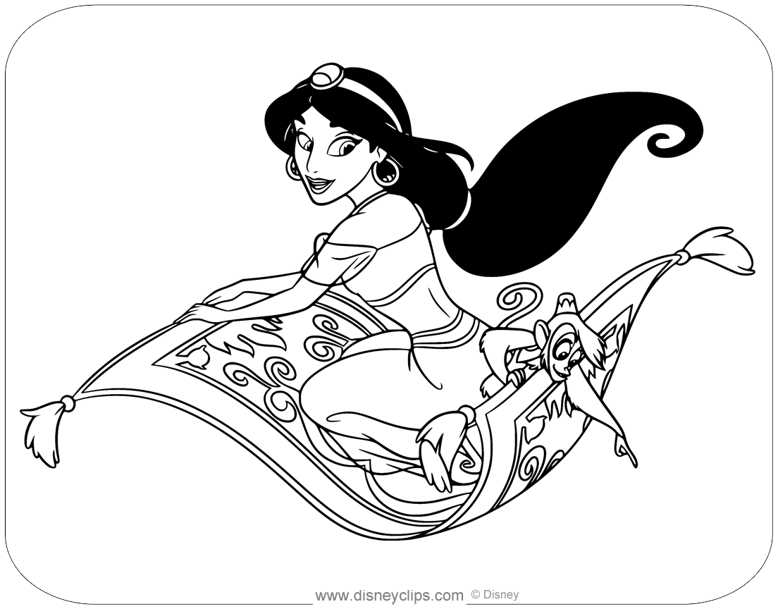 Aladdin Coloring Pages PDF Printables Disneyclips