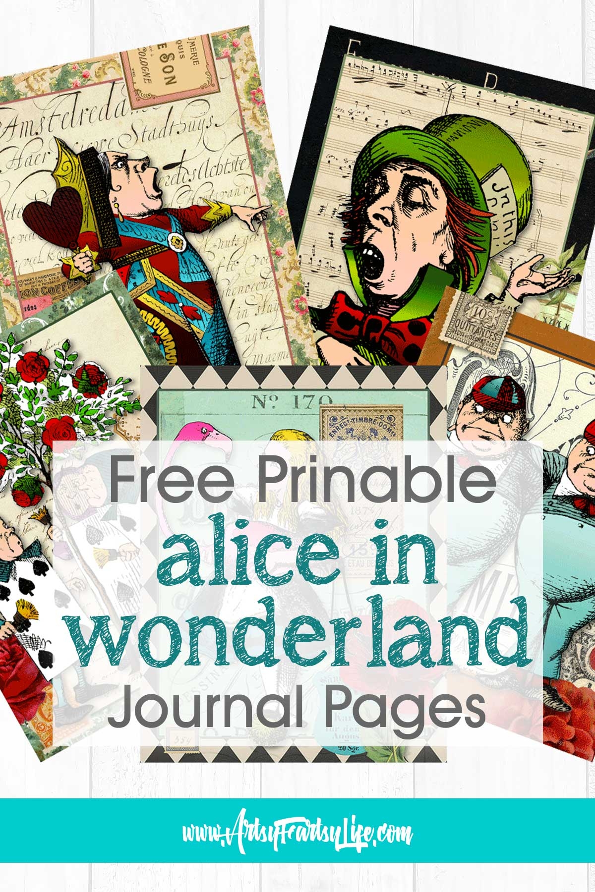Alice In Wonderland Journal Pages Free Printable Artsy Fartsy Life