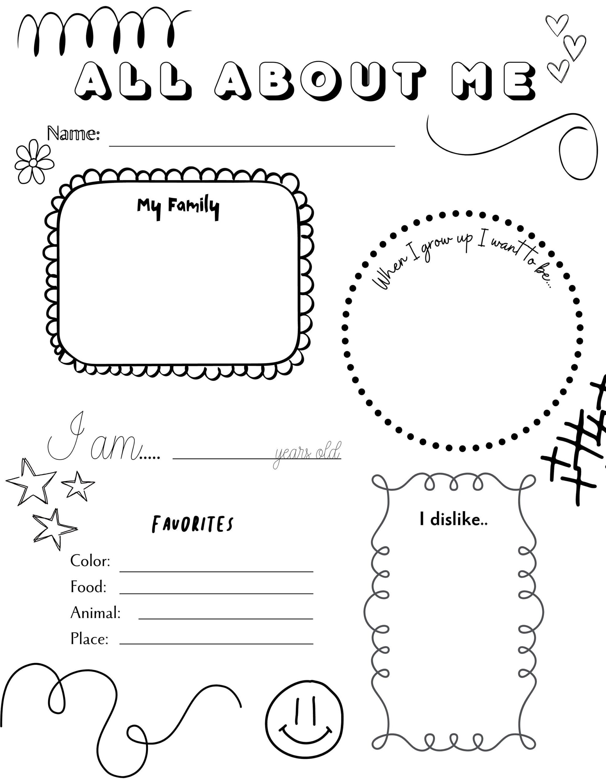 All About Me Printable Poster Preschool Prek Kinder Etsy Ireland