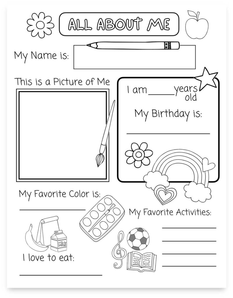 printable all about me