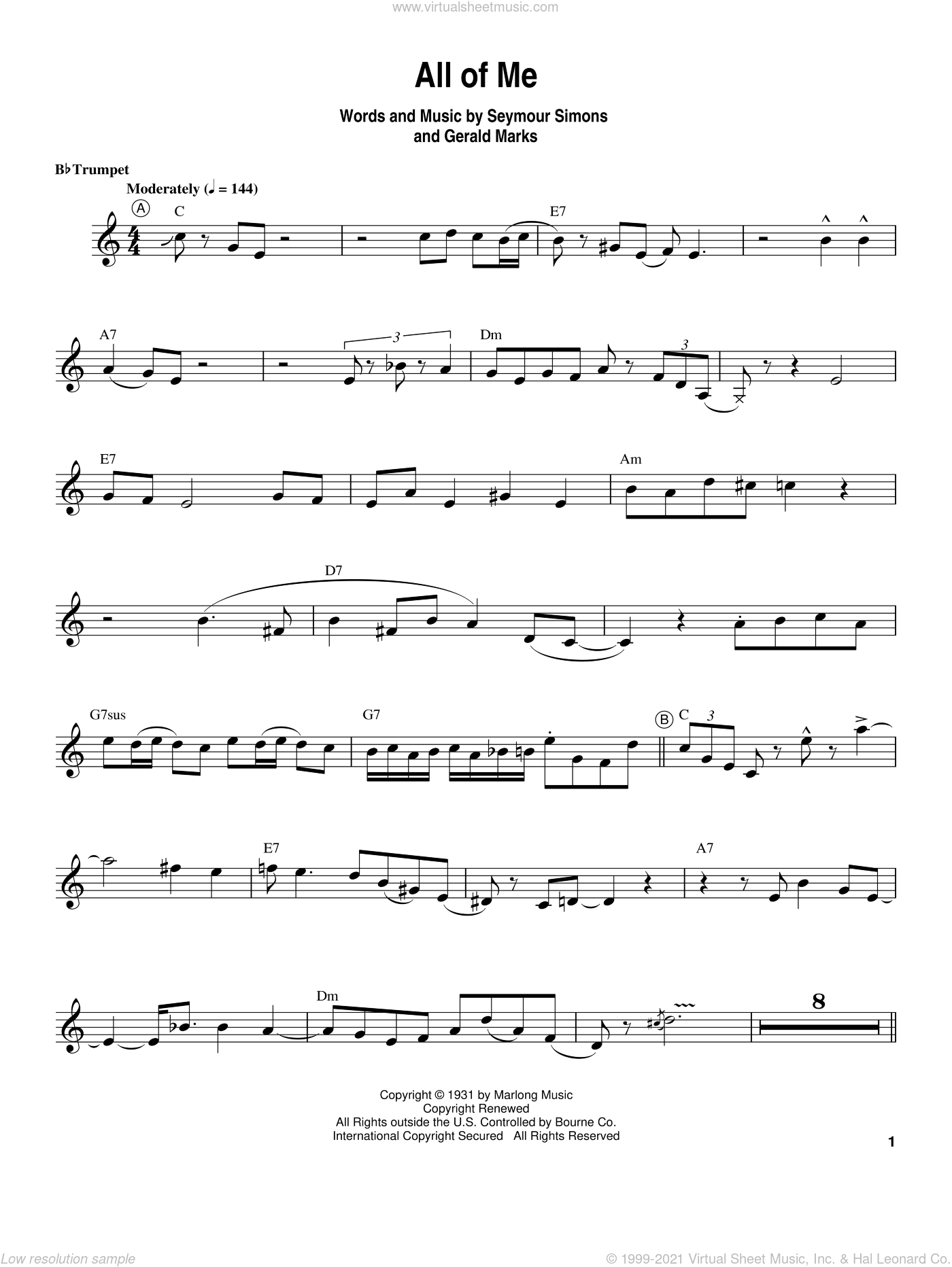 free printable sheet music for trumpet
