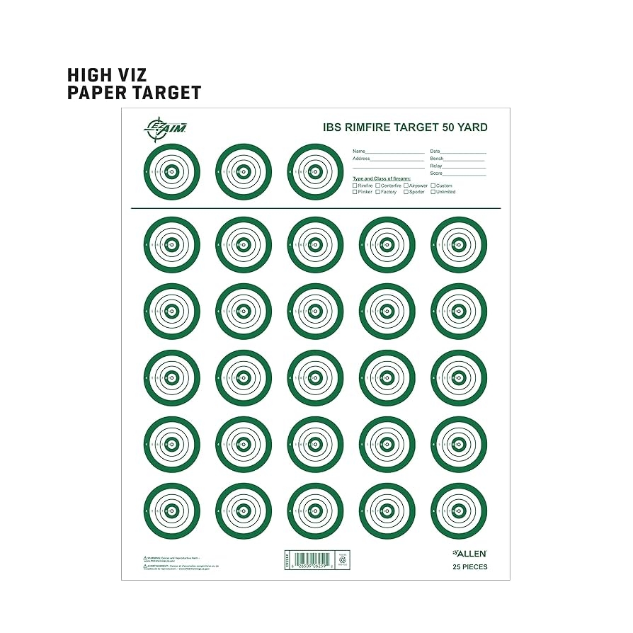 Allen Co 15582 Ibs Rimfire Target 25 Pack Targets 