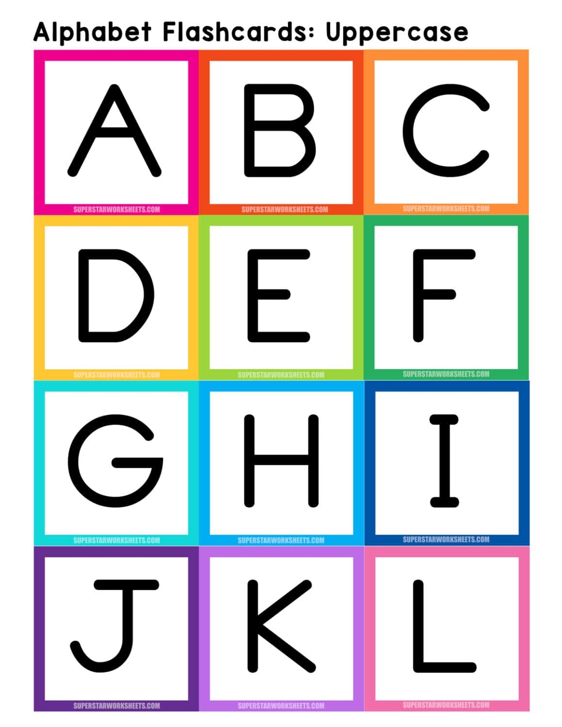 Alphabet Flashcards Superstar Worksheets