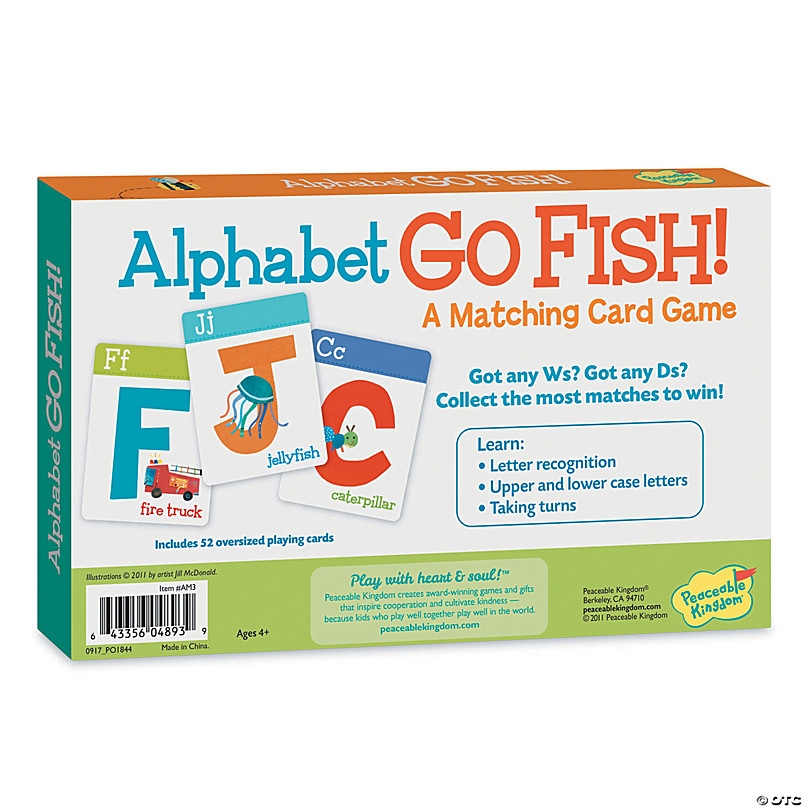 Alphabet Go Fish Peaceable Kingdom Card Game MindWare