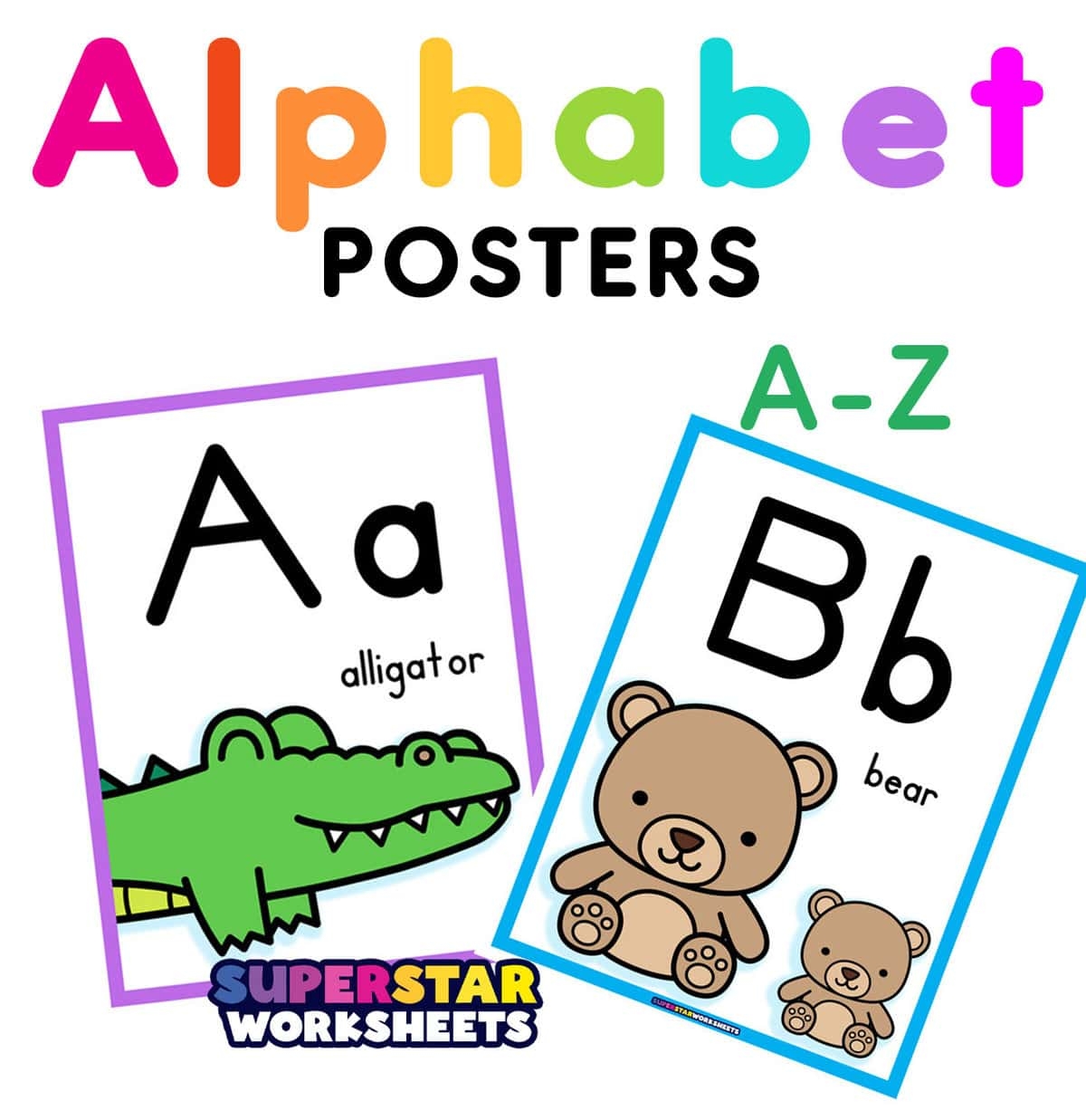 free alphabet printable wall words with pictures