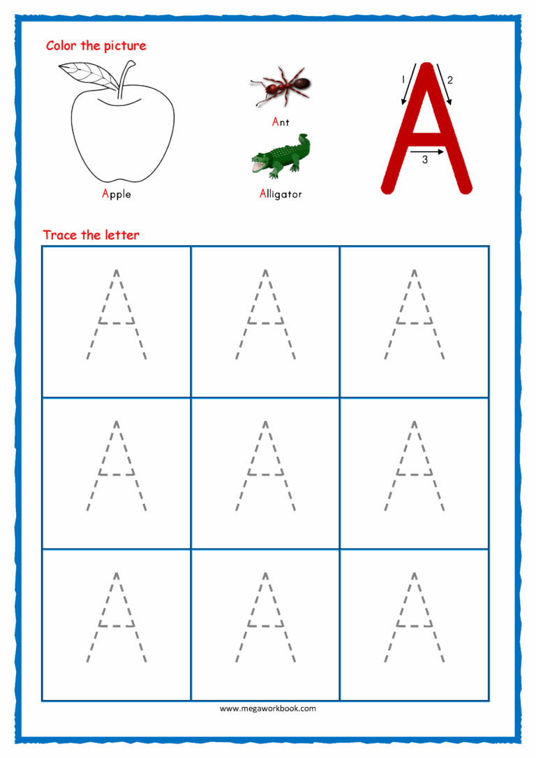 Alphabet Tracing Worksheets A Z Free Printable For Kids 123 Worksheets Library