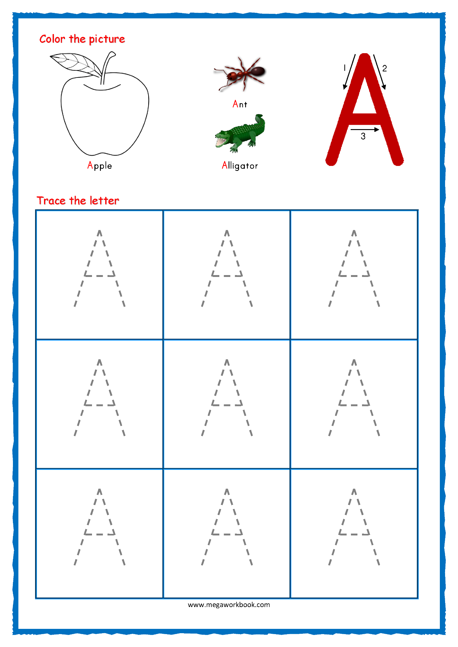 Alphabet Tracing Worksheets A Z Free Printable For Kids 123 Worksheets Library