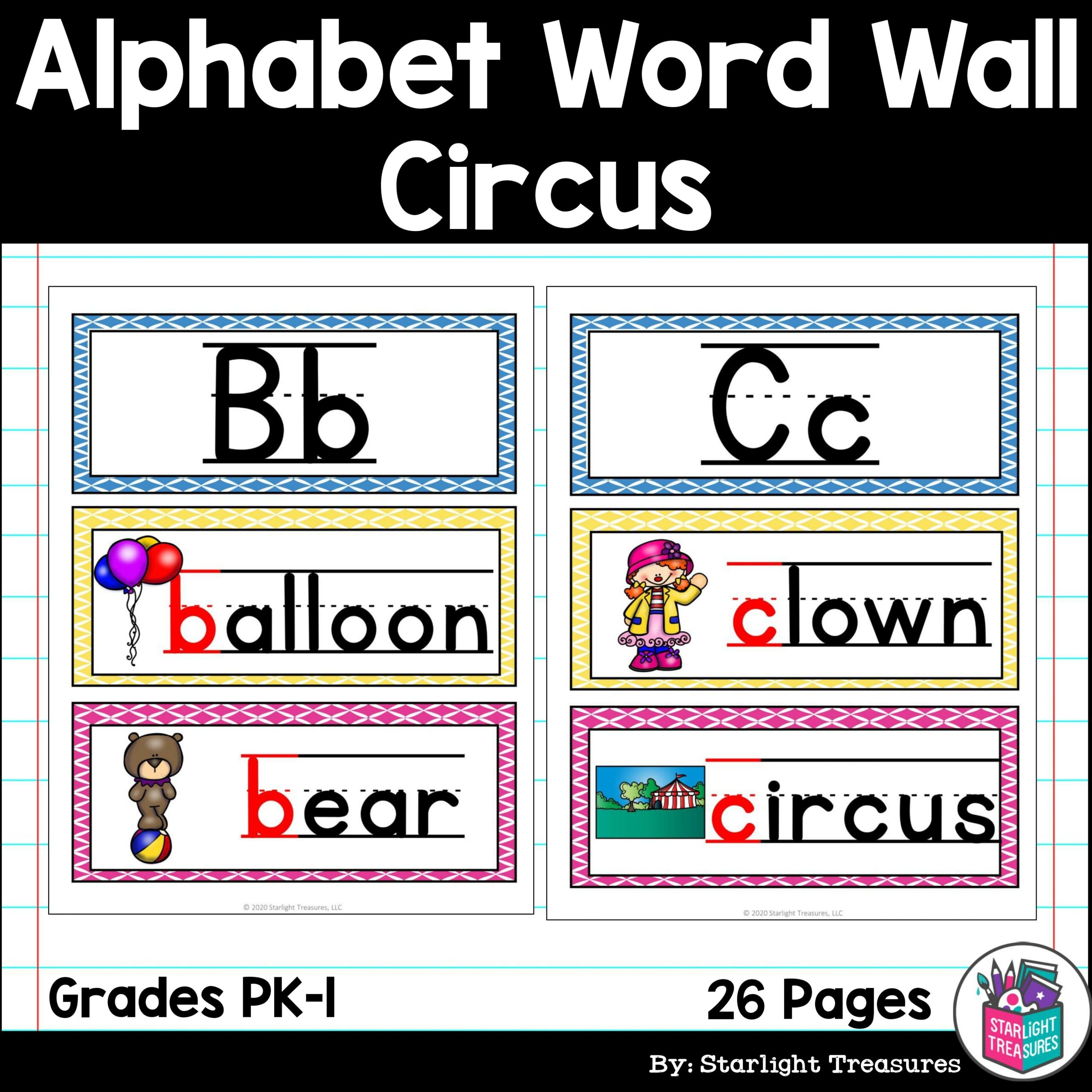 Alphabet Word Wall Circus A Z Word Wall FREEBIE Made By Teachers