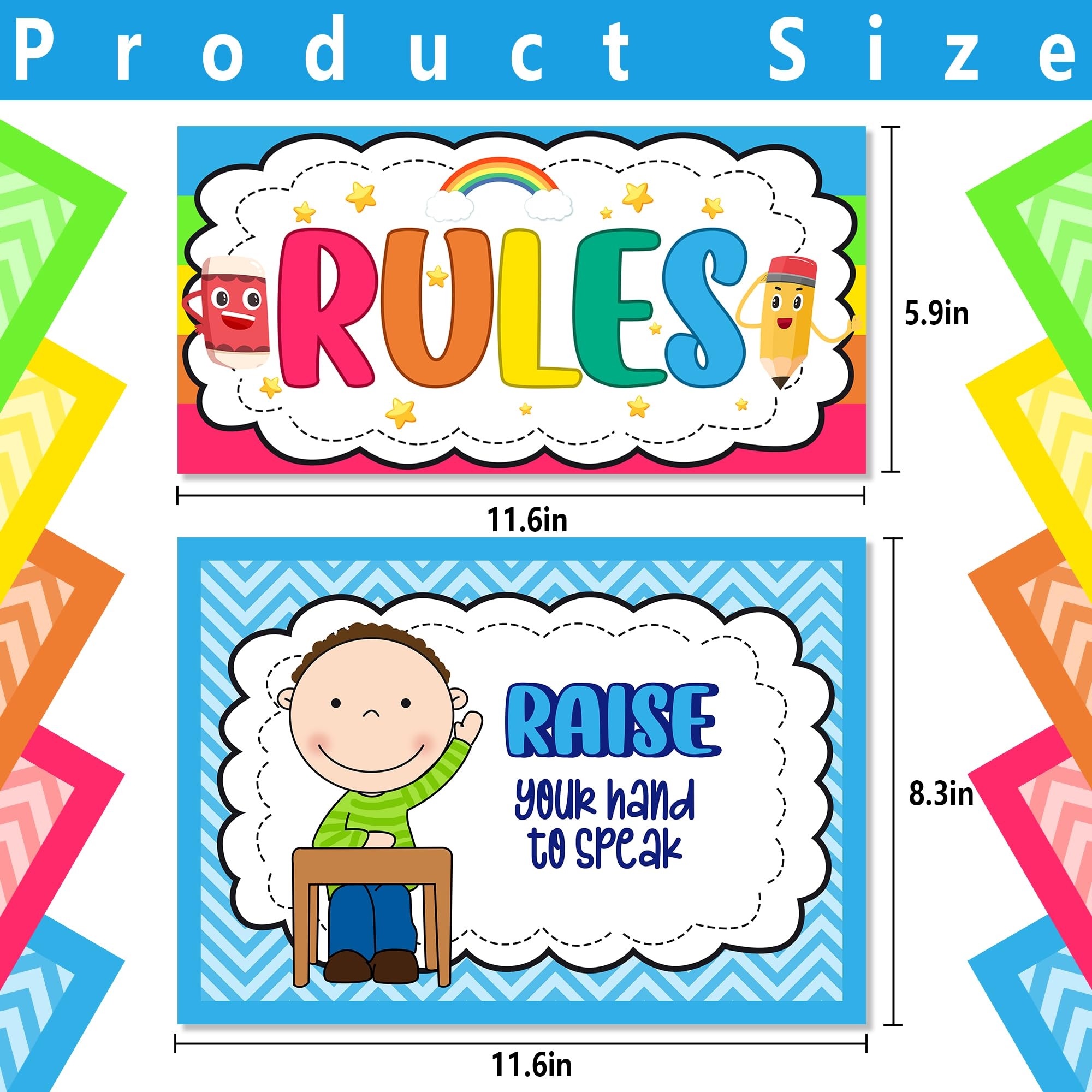 Alpurple Pack Of 17 A4 Classroom Rules Preschool Class Rules Posters Classroom Rules Pin Board Decorations For Nursery Preschool Primary School Amazon de Stationery U0026 Office Supplies