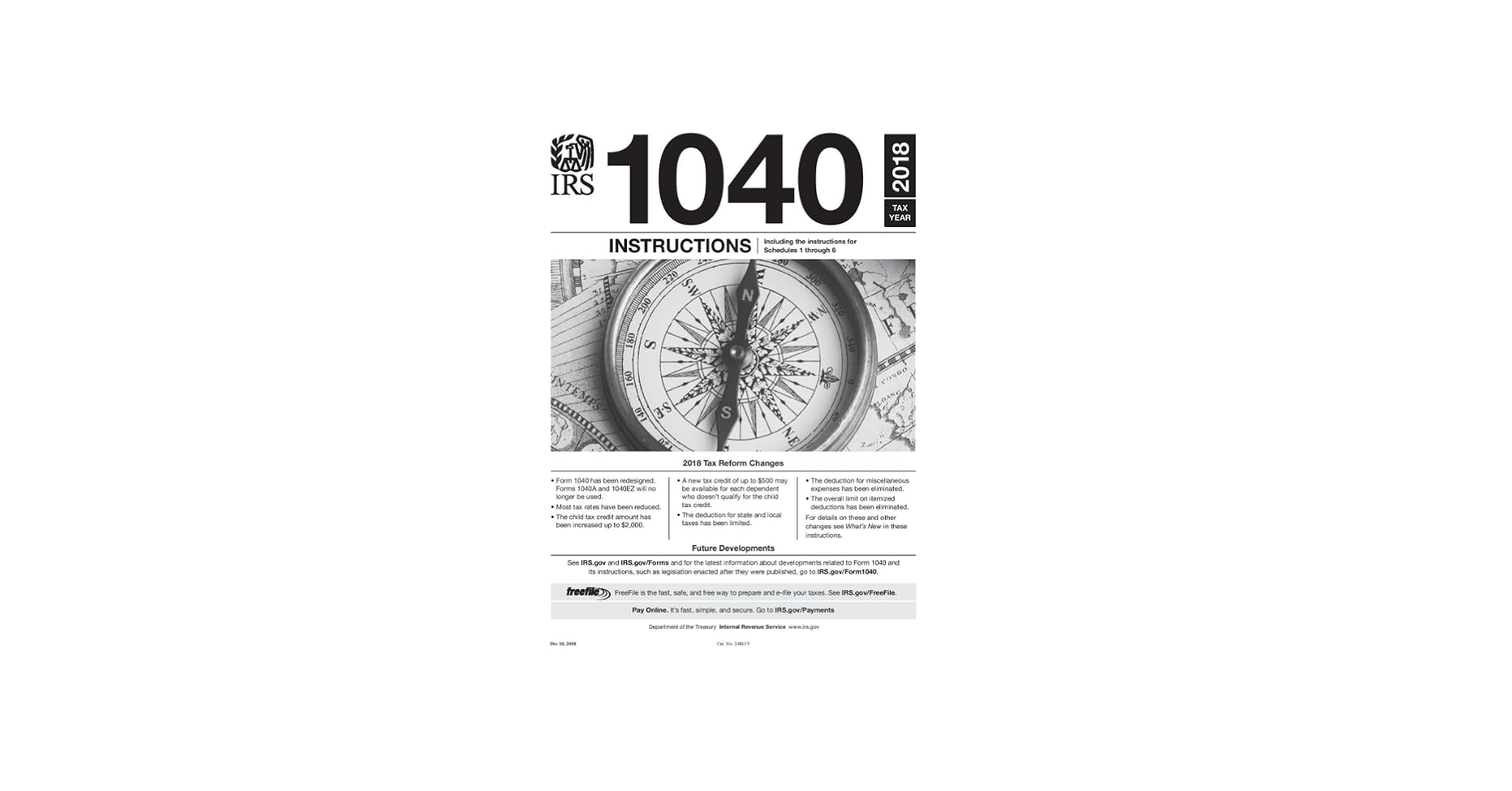 Amazon 1040 Instructions Tax Year 2018 9781792055980 U S 