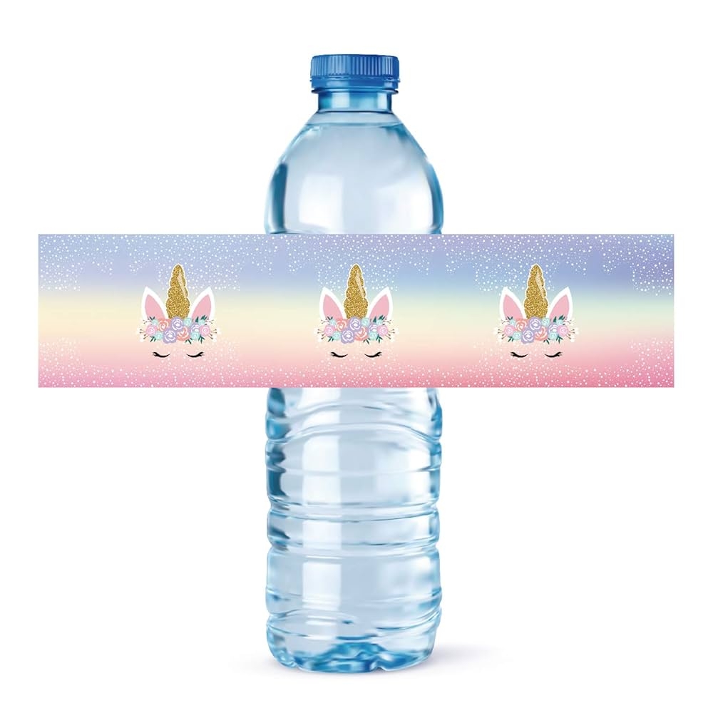 Amazon 24 Unicorn Bottle Wraps Waterproof Bottle Labels Baby Shower Birthday Party Magical Unicorn Water Bottle Cute DIY Decorations Home U0026 Kitchen Amazon 24 Unicorn Bottle Wraps Waterproof Bottle Labels Baby Shower Birthday Party Magical Unicorn Water Bottle Cute DIY Decorations Home U0026 Kitchen
