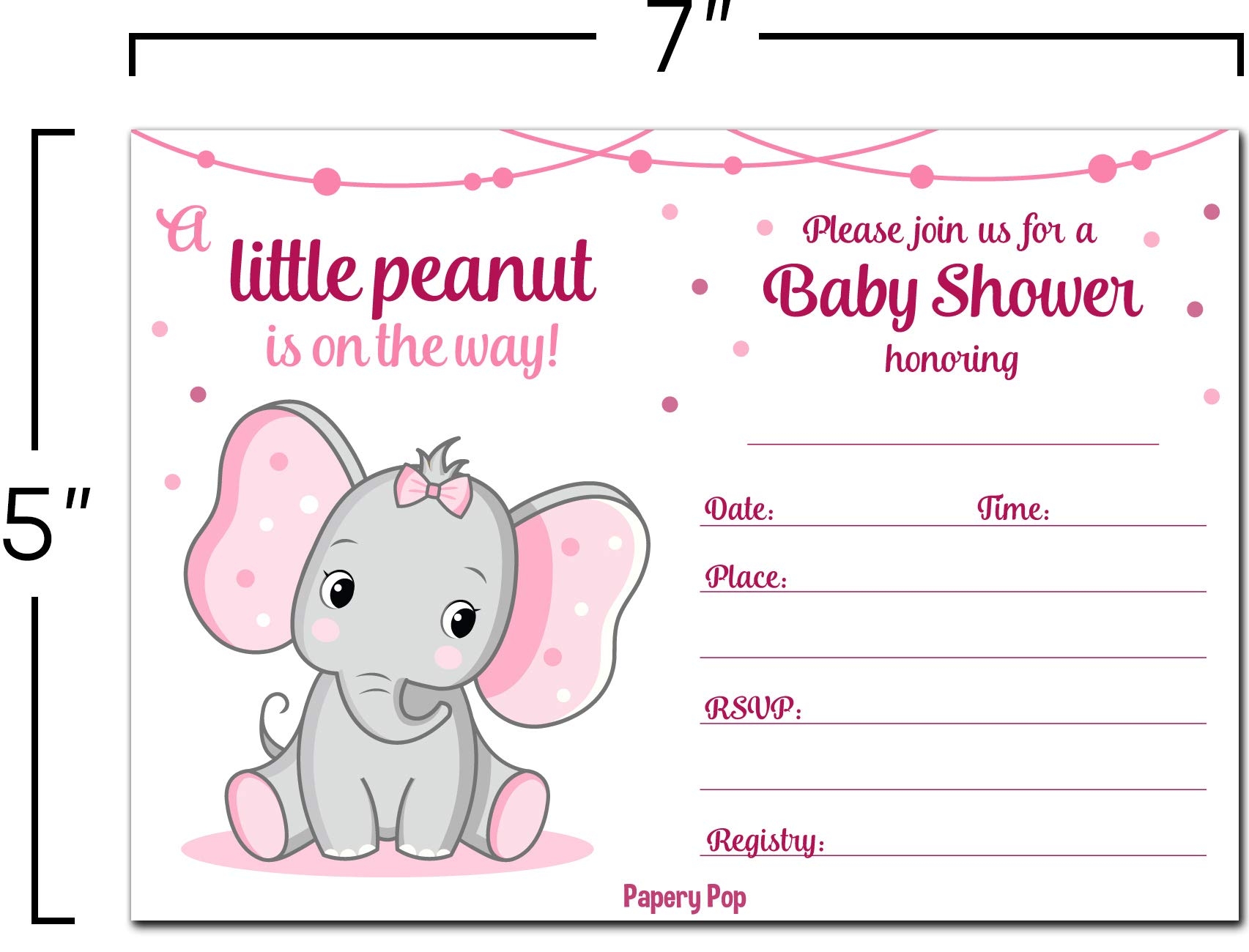 printable elephant baby shower invitations