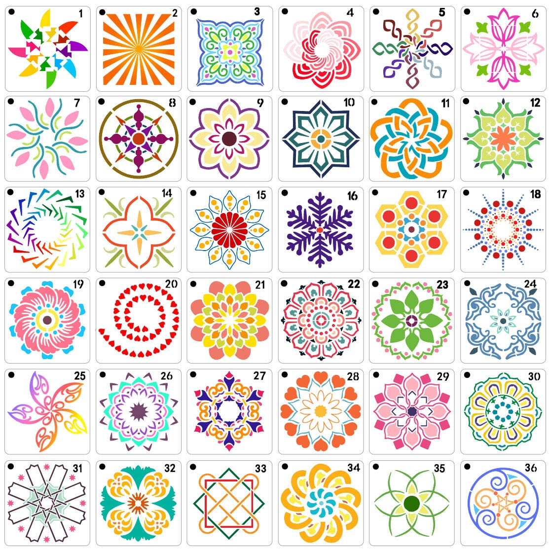 Amazon 36 PCS Reusable Mandala Stencils For Painting Rocks  Amazon 36 PCS Reusable Mandala Stencils For Painting Rocks