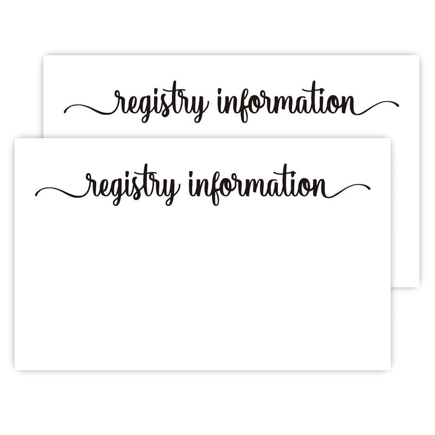 Amazon 50 Registry Information Cards Baby Shower Or Wedding 