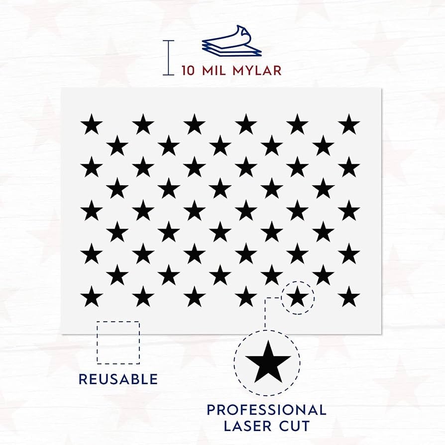 Amazon 50 Stars Stencil Template Reusable 4th Of July 