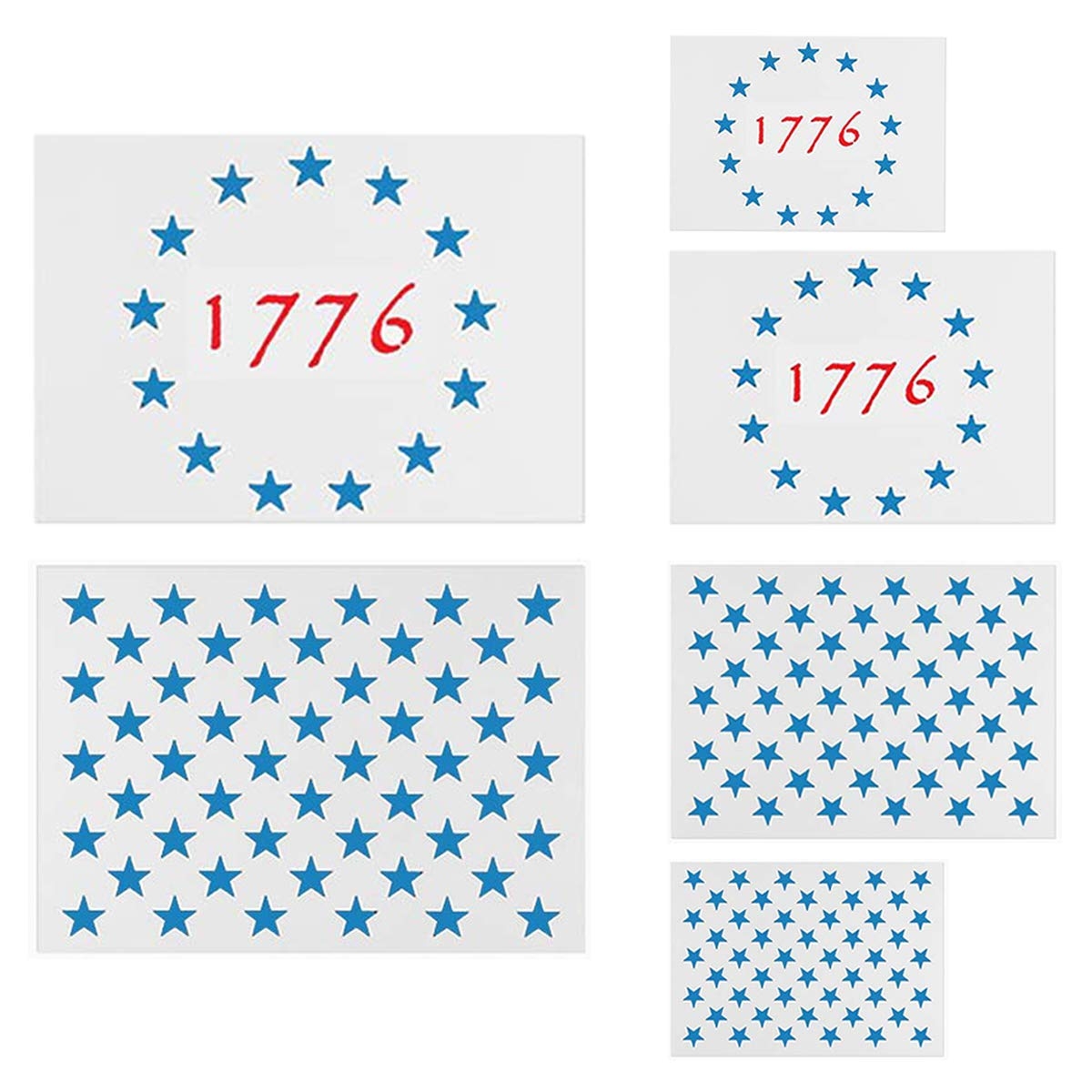 Amazon American Flag Star Stencil Templates 6 Pack 50 Stars 1776 13 Stars Flag Stencils For Painting On Wood And Walls Reusable Plastic Stencils In 3 Sizes For Wood Burning U0026