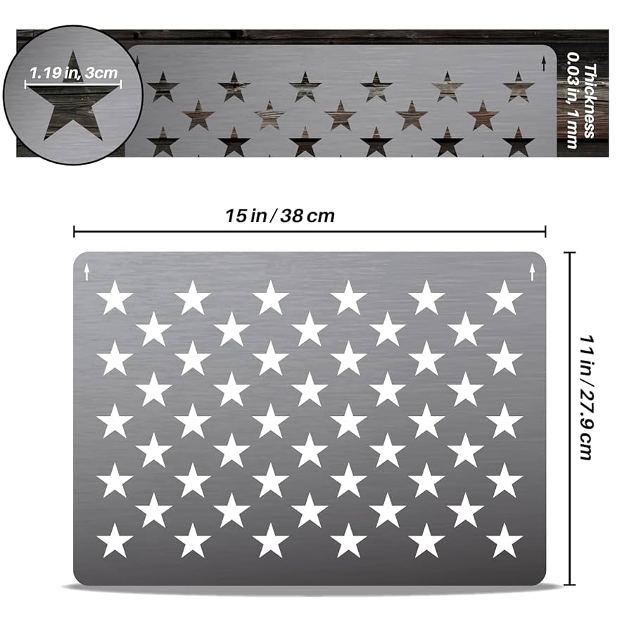 Amazon American Flag Stars Stencil Stainless Steel Metal Flag Template 50 Stars American Flag Stencil Template Home U0026 Kitchen