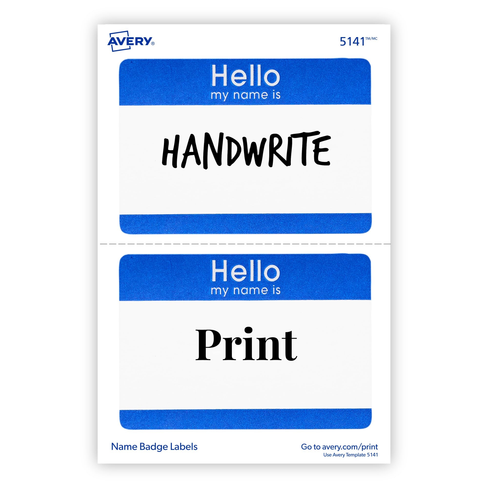 Amazon Avery Customizable Name Tags Hello My Name Is White 