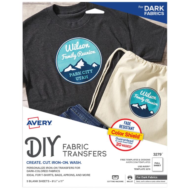 Amazon Avery Printable Heat Transfer Paper For Dark Fabrics 8 5