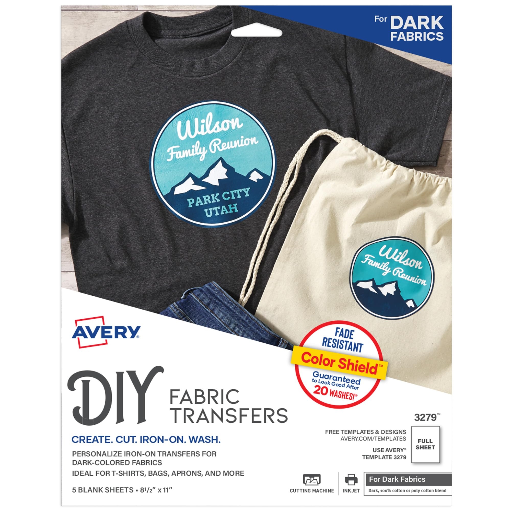 Amazon Avery Printable Heat Transfer Paper For Dark Fabrics 8 5