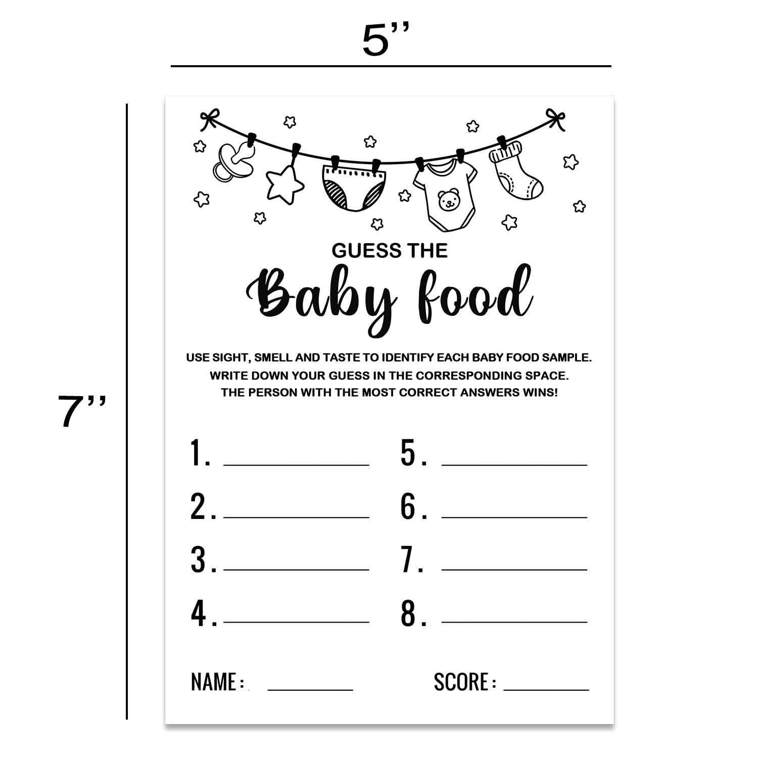 Amazon Baby Shower Game Guess The Baby Food Baby Shower Game 