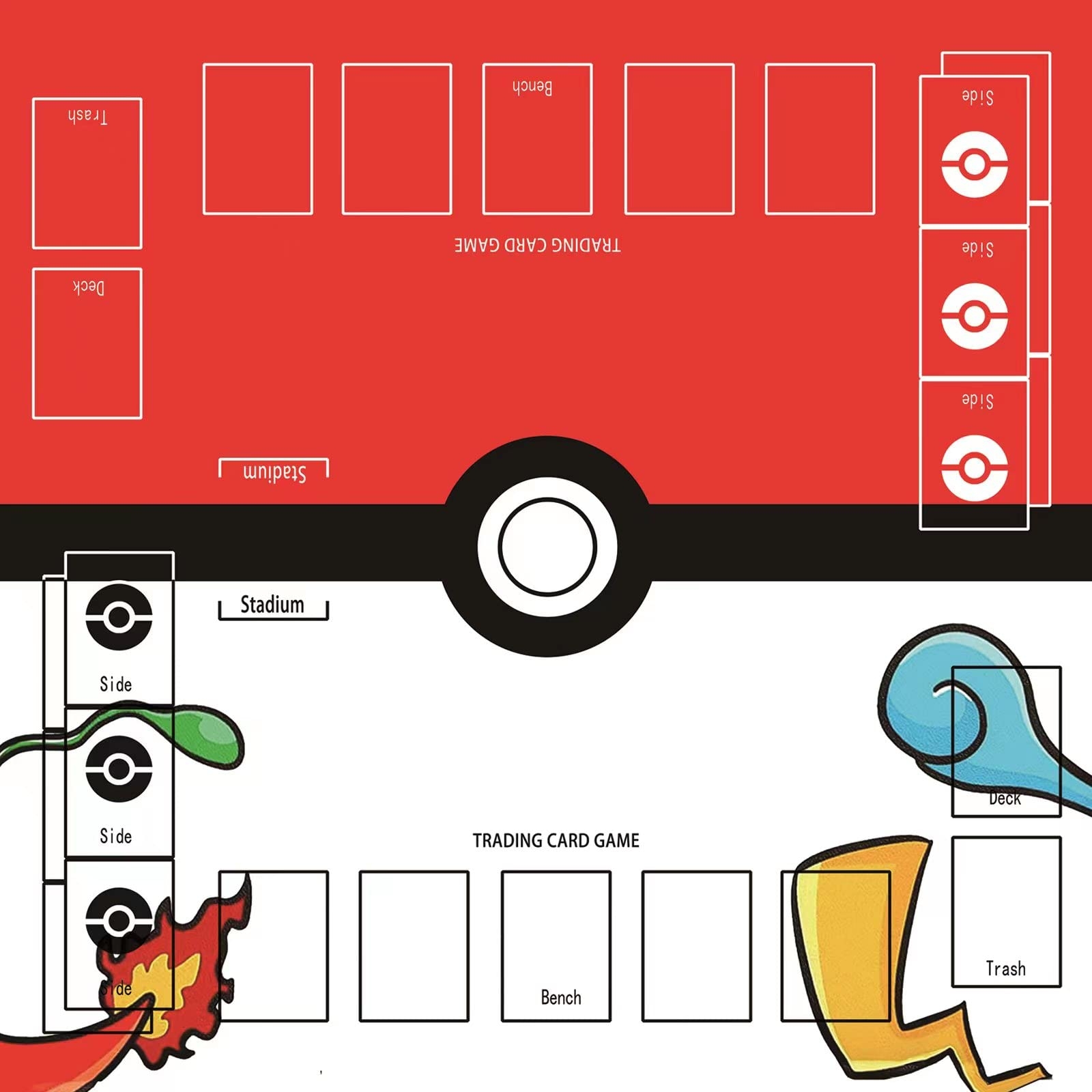 Amazon Biouai Playmat For Trading Card Game 2 Player Trainer Mat For Game With Carry Case Tube Red Toys U0026 Games
