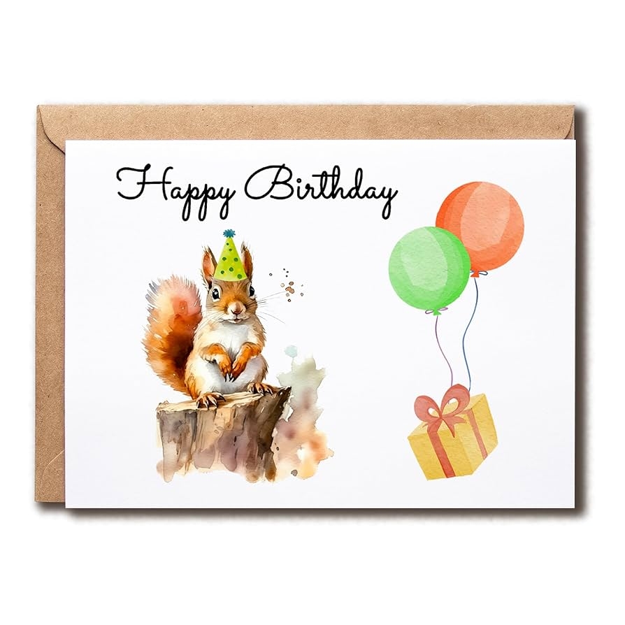 free printable squirrel birthday cards