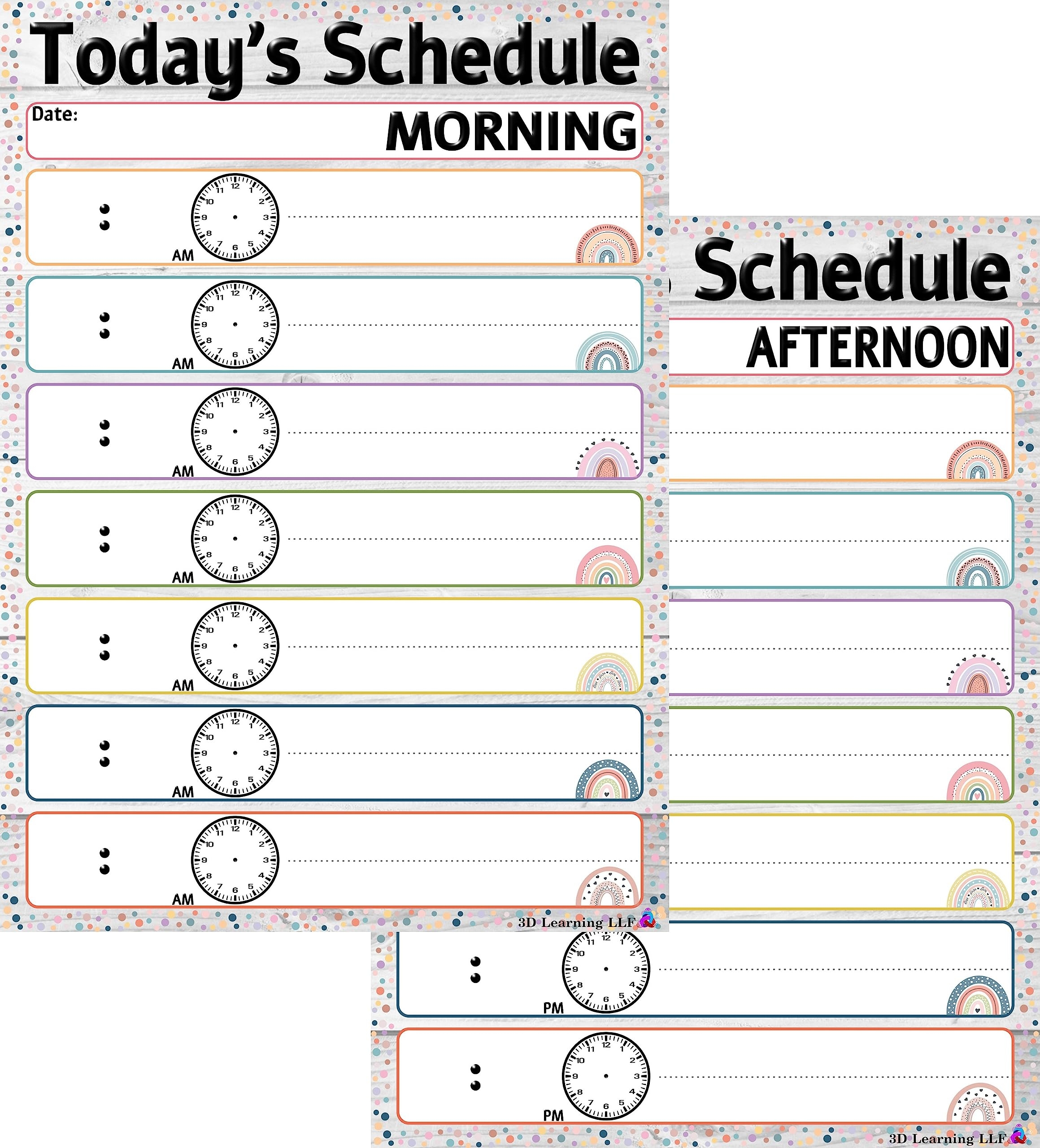 Amazon Boho Daily Schedule Charts Laminated 14x19 5 Dry  Amazon Boho Daily Schedule Charts Laminated 14x19 5 Dry