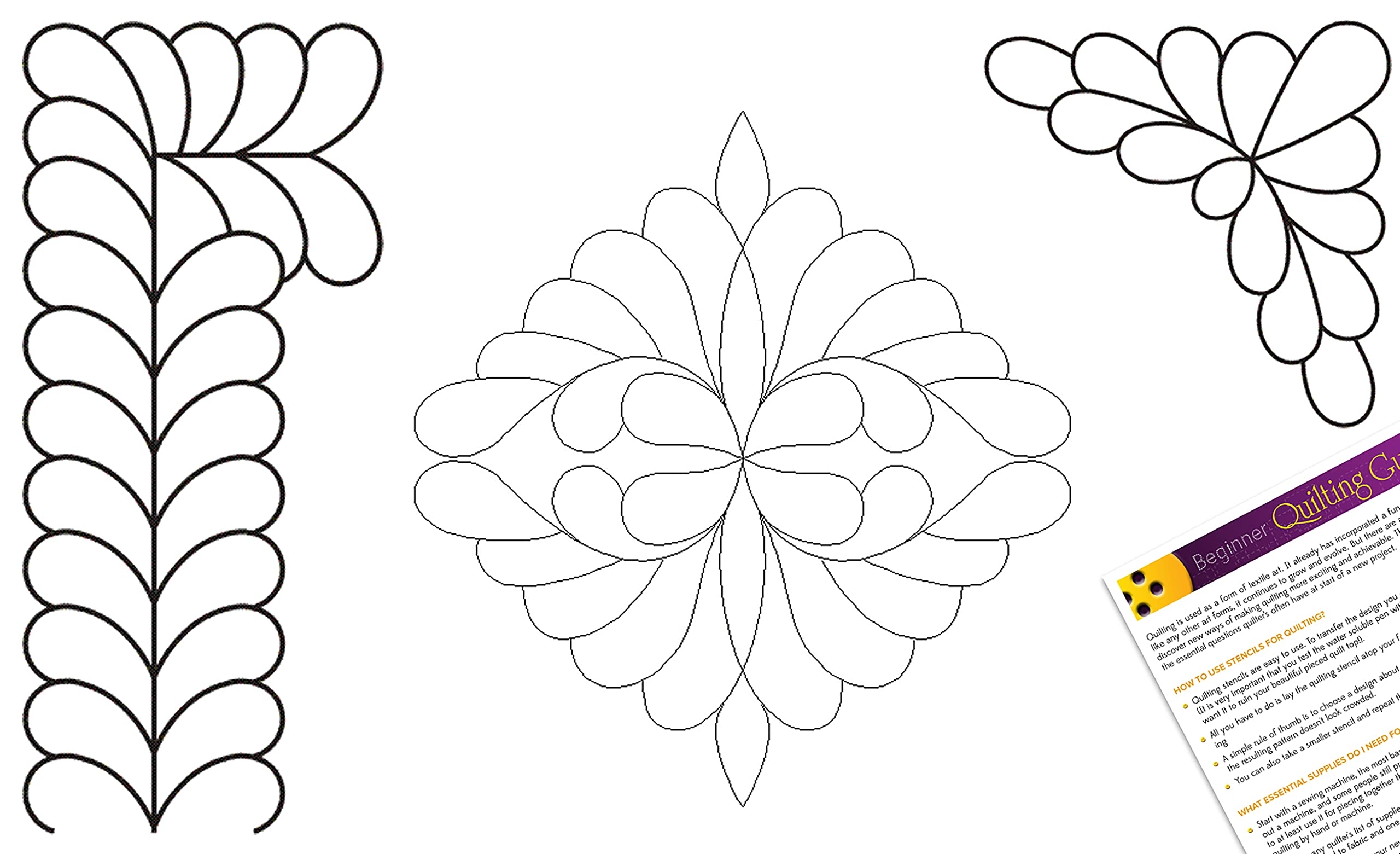 Amazon Border And Corner Feather Quilting Stencils With 