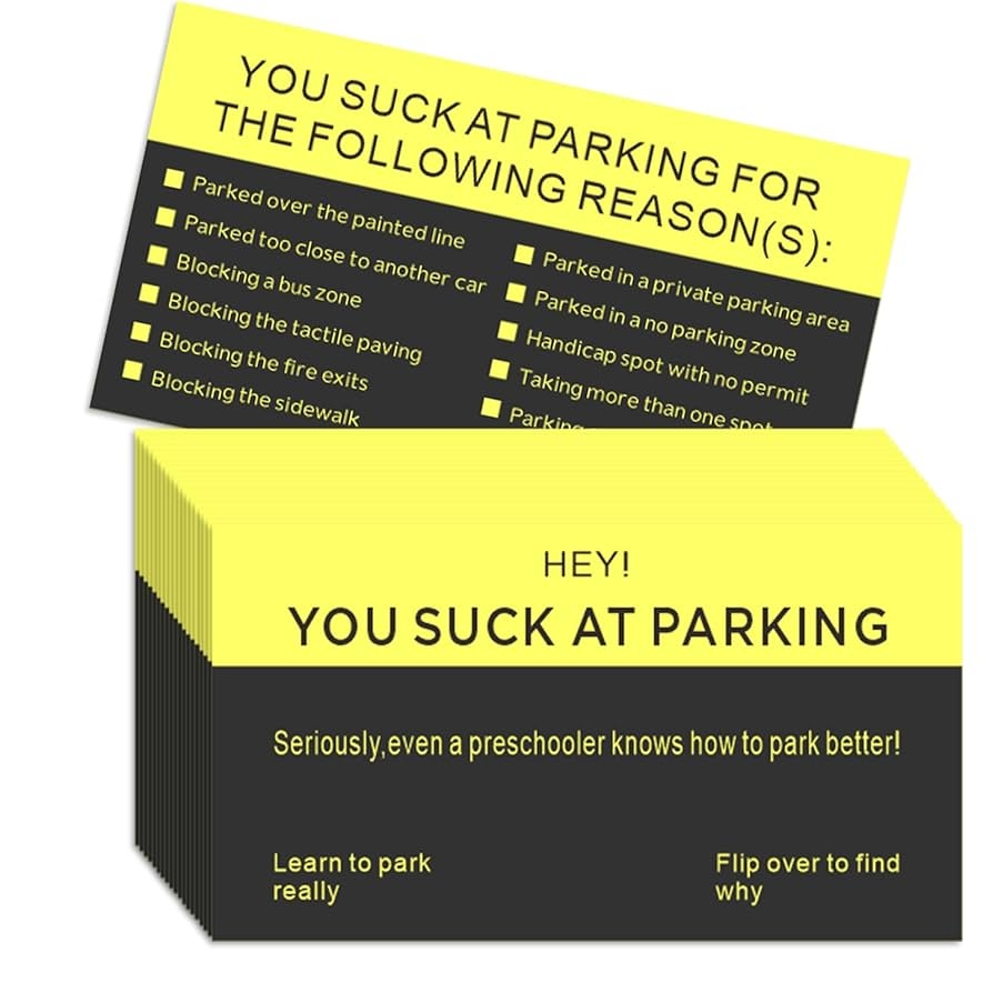 bad parking cards printable