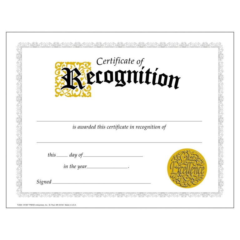 Amazon Certificate Of Recognition Large 30 Pack 